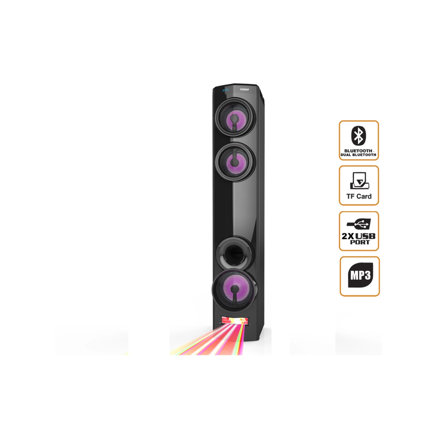 Flash Sale 🔥 Australia Sale - TODO Bluetooth Tower Speaker W/ Dual Bluetooth USB DJ Light Mode Black 👏 2 Flash Sale 🔥 Australia Sale - TODO Bluetooth Tower Speaker W/ Dual Bluetooth USB DJ Light Mode Black 👏 - Image 2