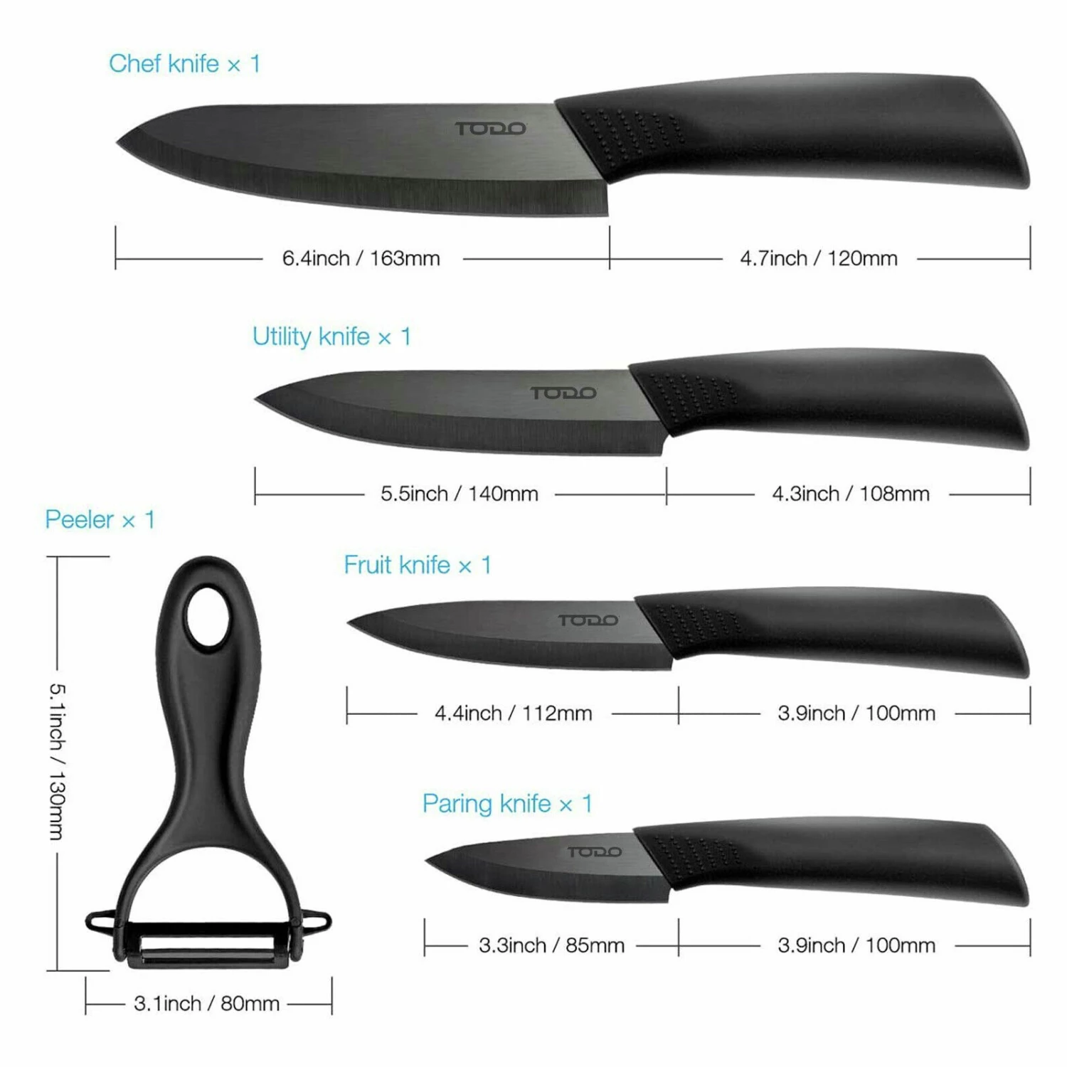 Best reviews of 🔥 Australia Sale - TODO 5 Pcs Ceramic Knife And Peeler Set W/ Sheath Covers Black 😀 3 Best reviews of 🔥 Australia Sale - TODO 5 Pcs Ceramic Knife And Peeler Set W/ Sheath Covers Black 😀 - Image 3