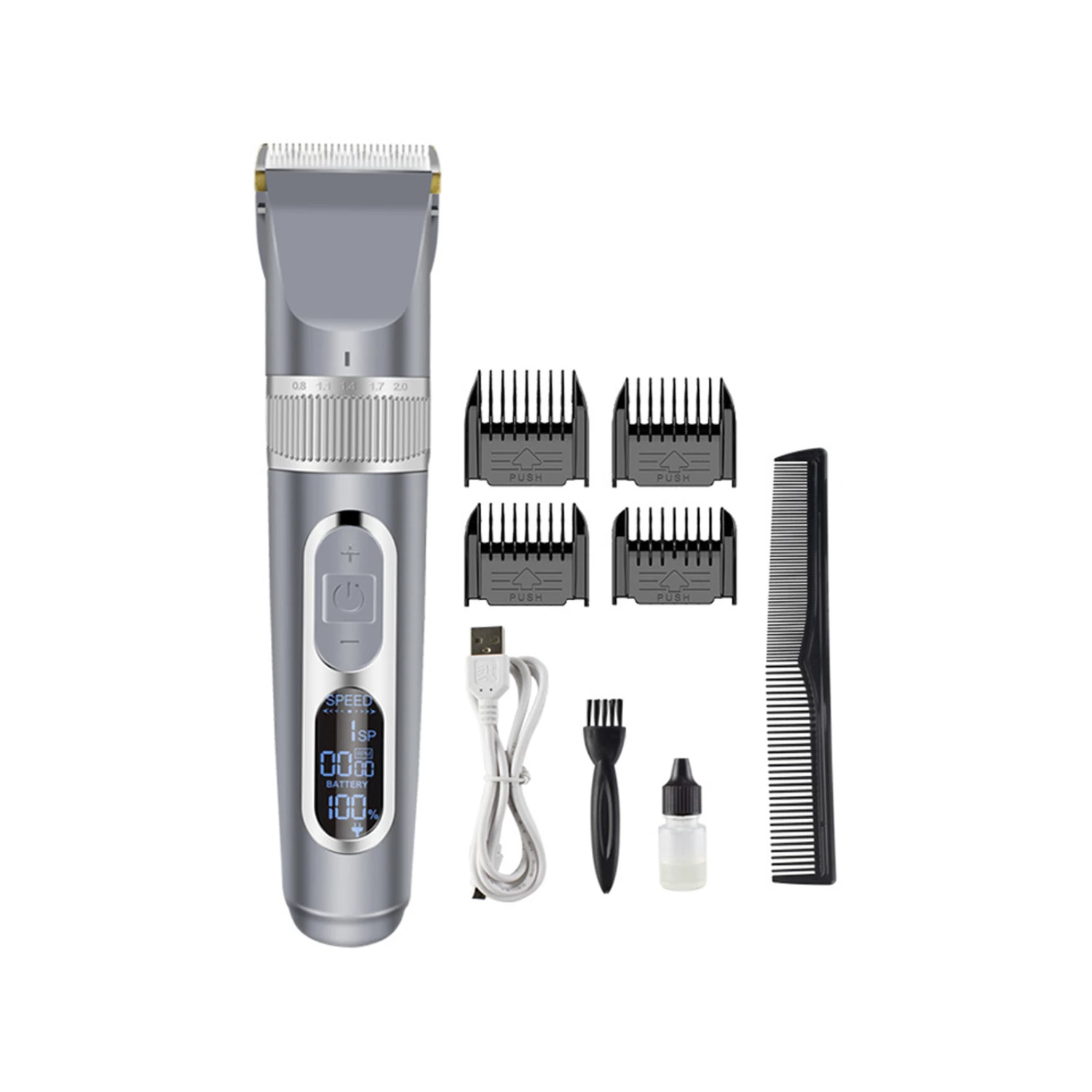 Wholesale 🎉 Australia Only - Todo Cordless Hair Clipper Beard Trimmer LCD Display 3.7V 2000mAh Rechargeable Silver 🛒 1 Wholesale 🎉 Australia Only - Todo Cordless Hair Clipper Beard Trimmer LCD Display 3.7V 2000mAh Rechargeable Silver 🛒
