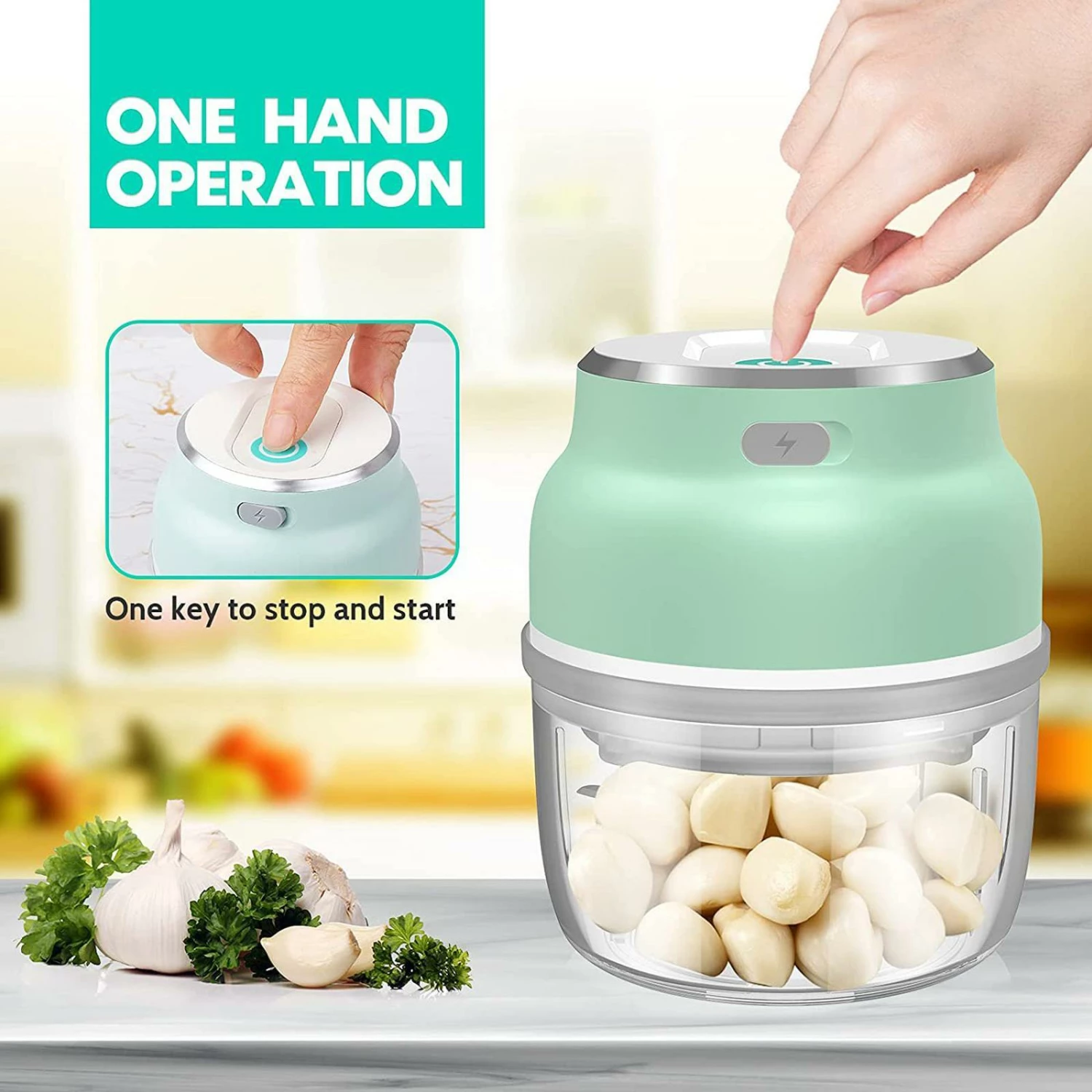 Best deal ⌛ Australia Only - TODO 3.7V Cordless Mini Food Chopper Processor Green ✔️ 3 Best deal ⌛ Australia Only - TODO 3.7V Cordless Mini Food Chopper Processor Green ✔️ - Image 3