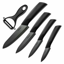 Todo Online Shop 20 Best reviews of 🔥 Australia Sale - TODO 5 Pcs Ceramic Knife And Peeler Set W/ Sheath Covers Black 😀
