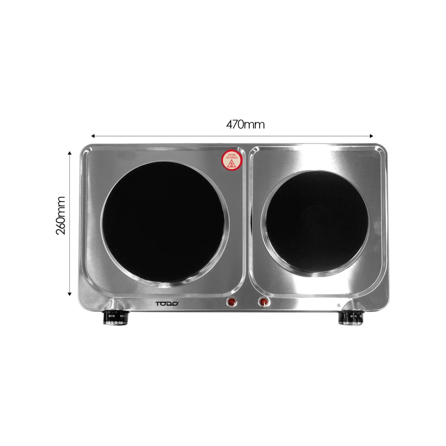 Hot Sale 👍 TODO 2250W Twin Hotplate Electric Cooktop Stainless Steel Silver - To Australia 🛒 4 Hot Sale 👍 TODO 2250W Twin Hotplate Electric Cooktop Stainless Steel Silver - To Australia 🛒 - Image 4