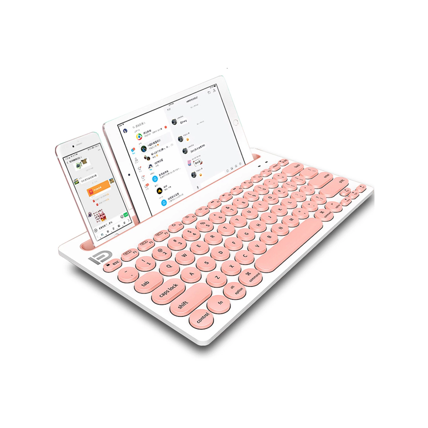 Promo ⌛ Todo Rechargeable Wireless Bluetooth Keyboard Tablet Mount Holder - Pink - To Australia 🥰 2 Promo ⌛ Todo Rechargeable Wireless Bluetooth Keyboard Tablet Mount Holder - Pink - To Australia 🥰 - Image 2