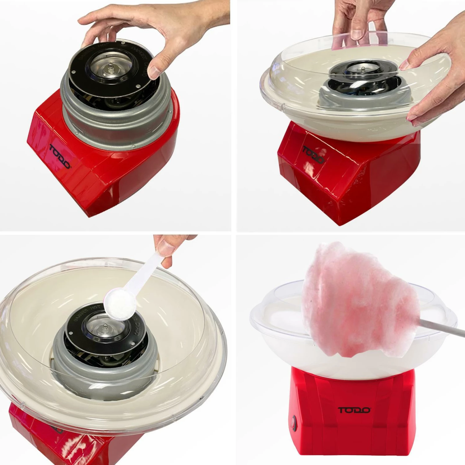 Outlet ⭐ Australia Only - TODO 470W Electric Cotton 🍬 Candy Fairy Floss Maker Red ❤️ 3 Outlet ⭐ Australia Only - TODO 470W Electric Cotton 🍬 Candy Fairy Floss Maker Red ❤️ - Image 3