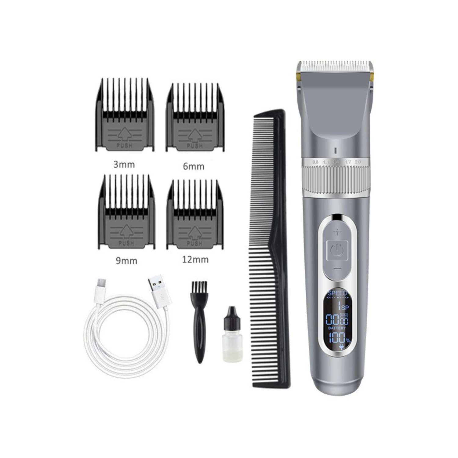 Wholesale 🎉 Australia Only - Todo Cordless Hair Clipper Beard Trimmer LCD Display 3.7V 2000mAh Rechargeable Silver 🛒 2 Wholesale 🎉 Australia Only - Todo Cordless Hair Clipper Beard Trimmer LCD Display 3.7V 2000mAh Rechargeable Silver 🛒 - Image 2
