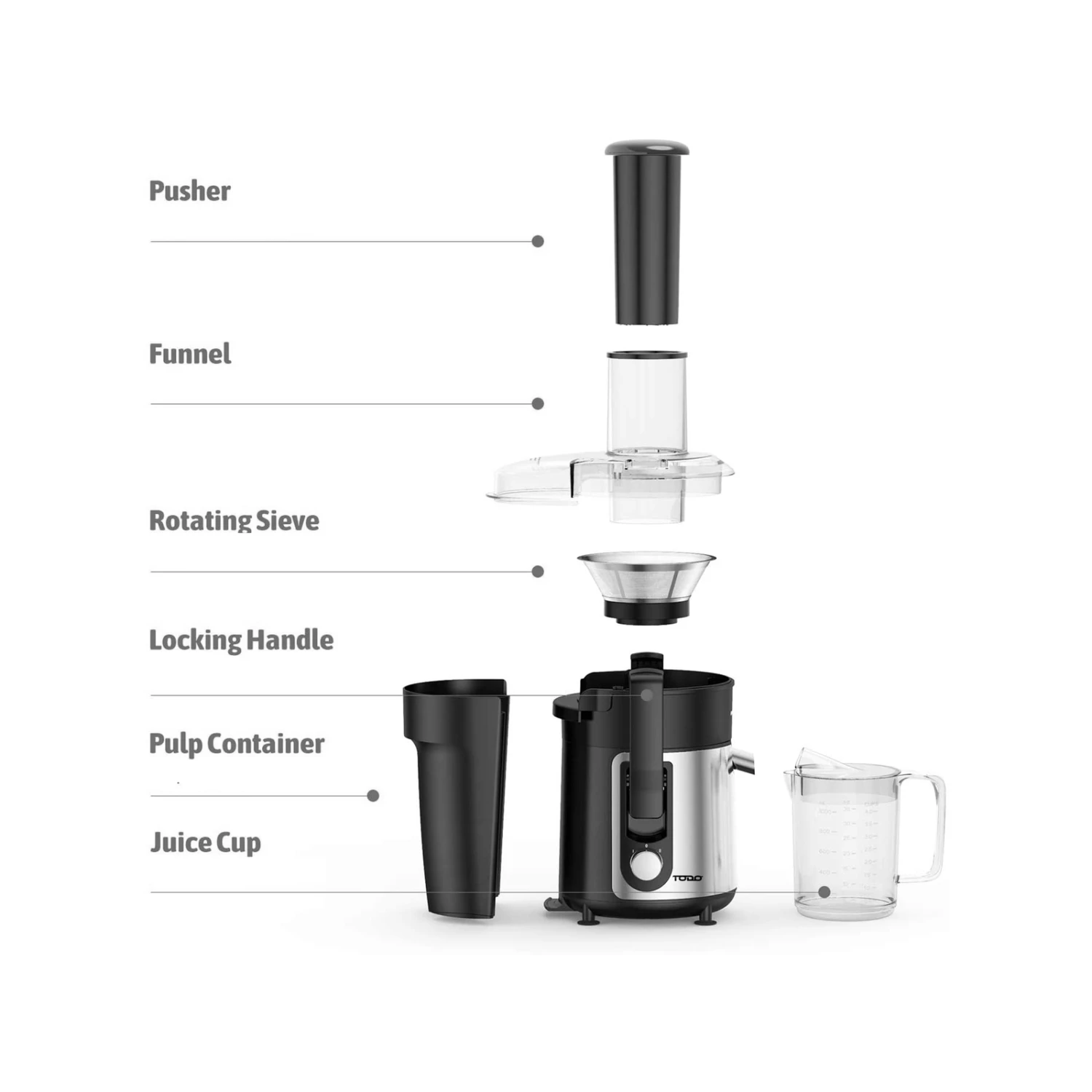 Deals 🛒 Australia Sale - TODO 800W 1L Stainless Steel Electric Juicer Juice Extractor Black 💯 6 Deals 🛒 Australia Sale - TODO 800W 1L Stainless Steel Electric Juicer Juice Extractor Black 💯 - Image 6